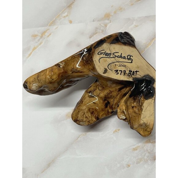 Wood Clock Natural Edge Signed Glen Schaff Artist Abstract Lightweight VTG READ - Picture 9 of 13